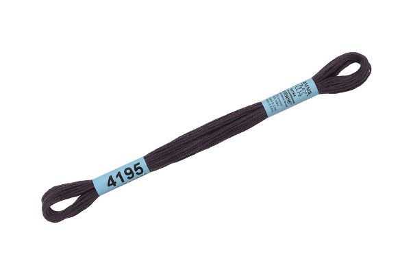 Мулине Gamma 100% хлопок, цв.4195 т.серый, 24 мотка по 8 метров