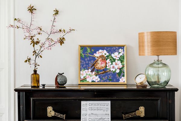 Алмазная (кристальная) мозаика Фрея, Малиновка на яблоне, 25х20 см