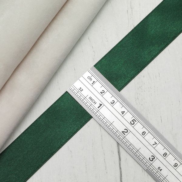 Лента атласная 1-сторонняя 25.0 мм / 22.86±1 метров, 126 т.зеленый, Globus