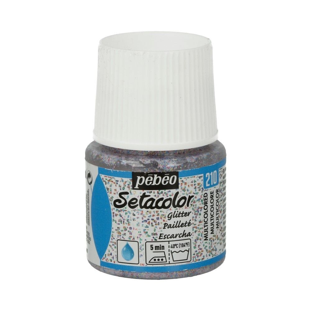 Краска для светлых тканей с микро-глиттером Setacolor 45 мл 329210 голографический, Pebeo