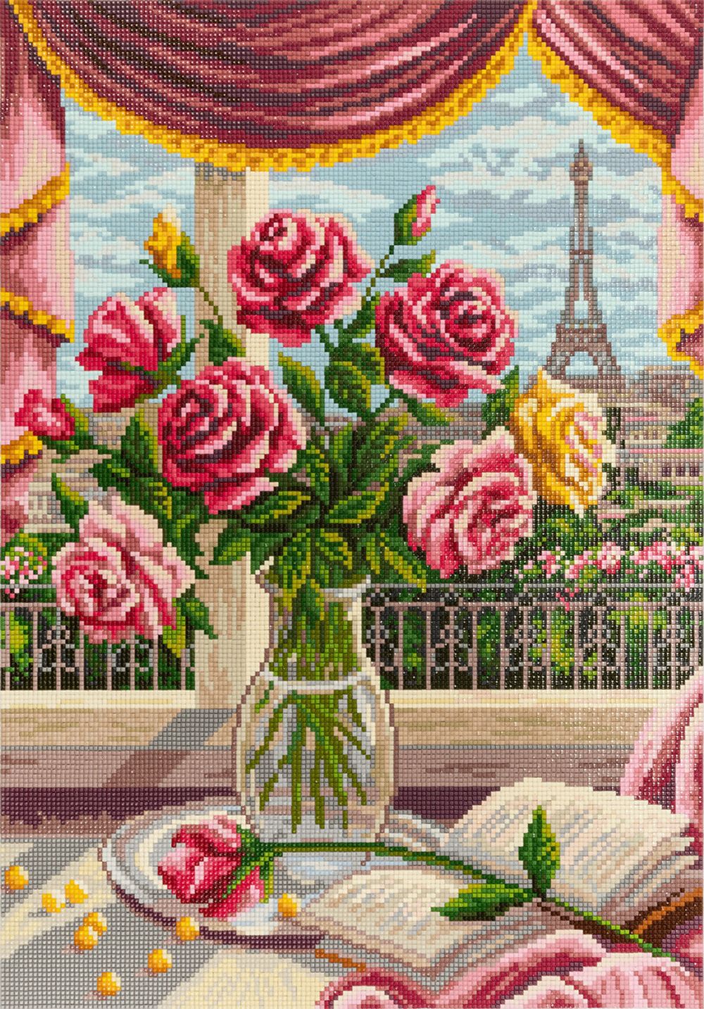 Алмазная (кристальная) мозаика Фрея, Окно в Париж, 35х50 см