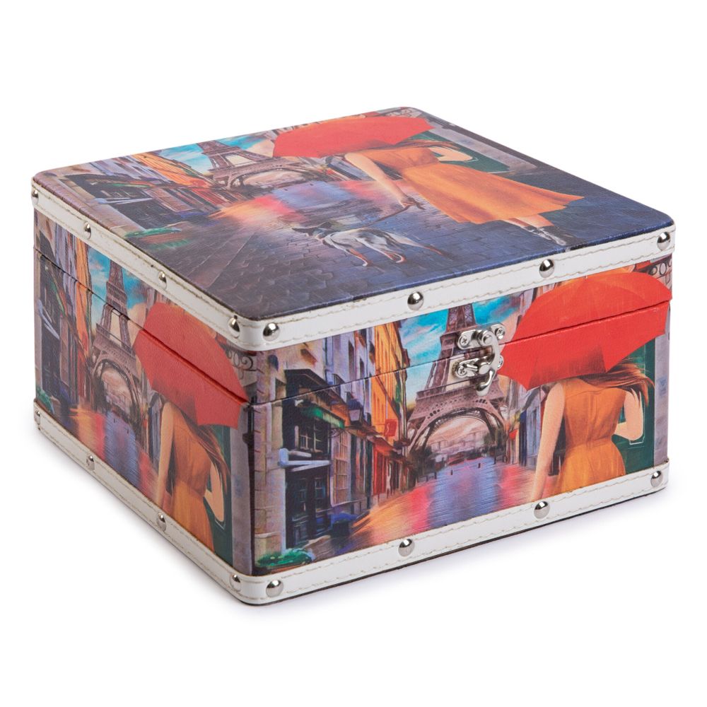 Шкатулка декоративная сундучок 24х24х14 см, 023 Прогулка по Парижу, Gamma DBK-05