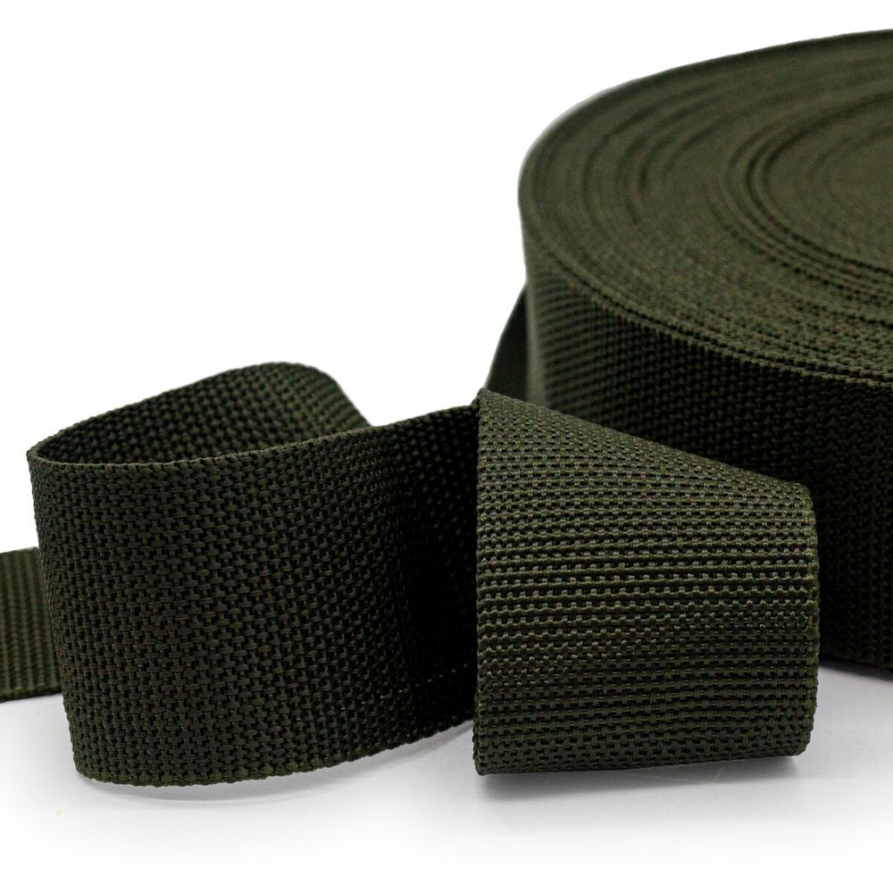 Стропа (ременная лента) 50 мм / 25 метров, толщ. 1.0 мм, [27.5 г/пог.м], 100% п/п, хаки, 4150