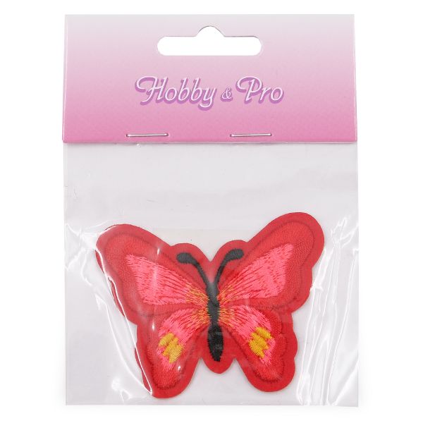 Термоаппликация Бабочка, 5.4х7см, Hobby&Pro (красный)