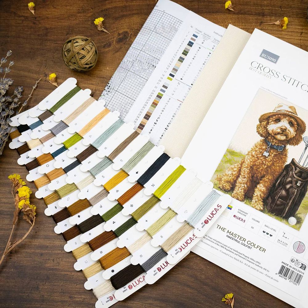 Набор для вышивания нитками Luca-S, Мастер игры в гольф, 26х31см