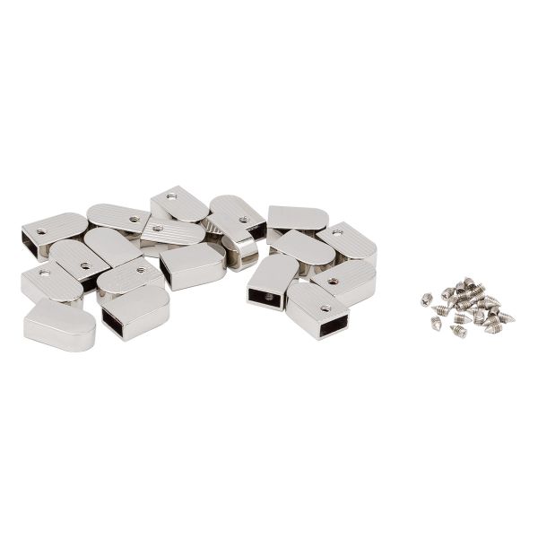 Наконечник для шнура металл на молнию, 1,8х1.1х0,6 см (никель), 20 шт