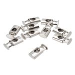 Фиксатор (зажим) для шнура металл 1 отв., 20х10 мм, (in ⌀4.0 мм), 10 шт, никель, IR-902