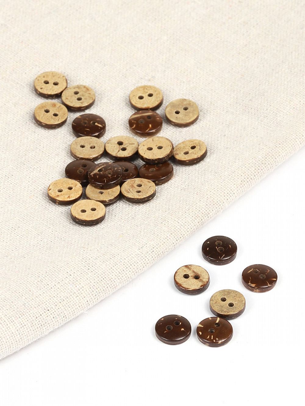 Пуговица кокос 2 прокола 16L=10 мм, TBY.B310 цв.натуральный, 1000 шт