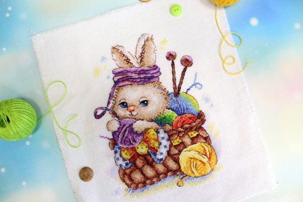 Набор для вышивания нитками МП Студия (Жар-птица), Рукодельный кролик 21х16 см