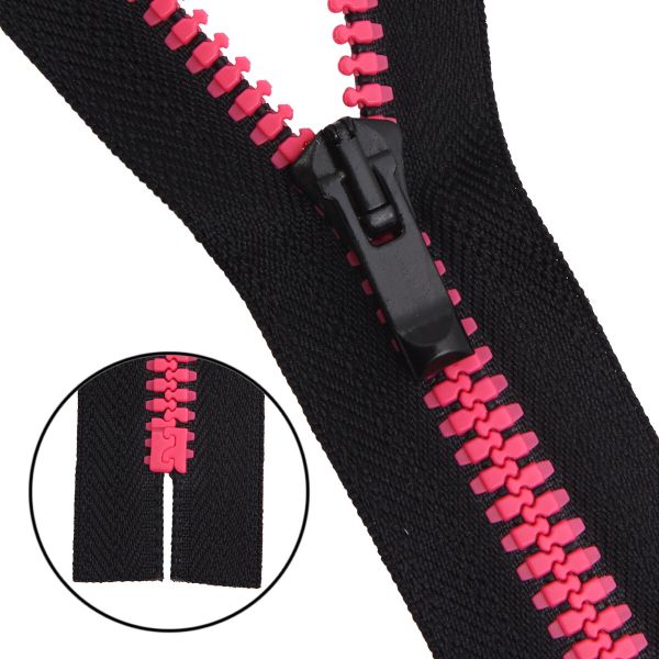 Молния трактор Arta Т6 (6 мм) 1 зам., н/раз., 18 см, Neon, цв. 077 черный / 081 яр.розовый, уп.10 шт