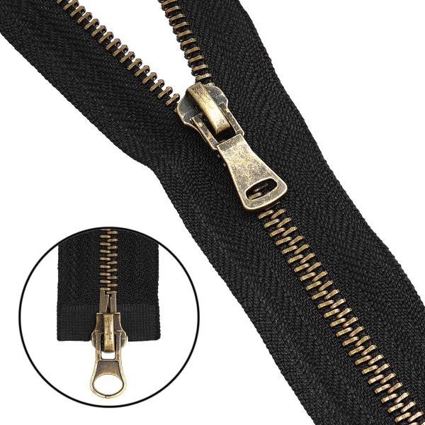 Молния металл Т5 (5 мм) 2 зам., разъем., 65 см, антик, 580 черный, 5 шт, 15765-1