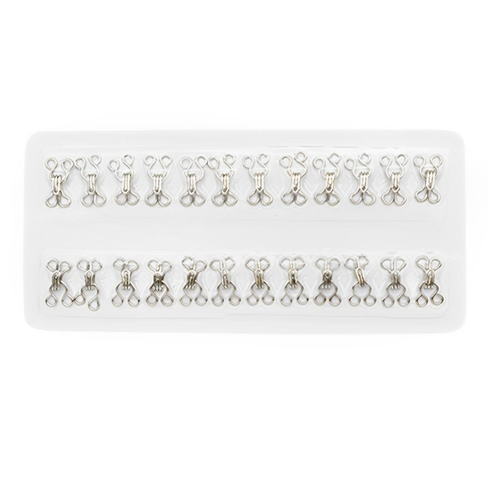 Крючки пришивные 12х7 мм, №1, никель, 0300-4005