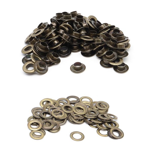 Люверсы металл ⌀_9.2 мм (внутр.), №24, сталь, антик, 100 шт, New Star