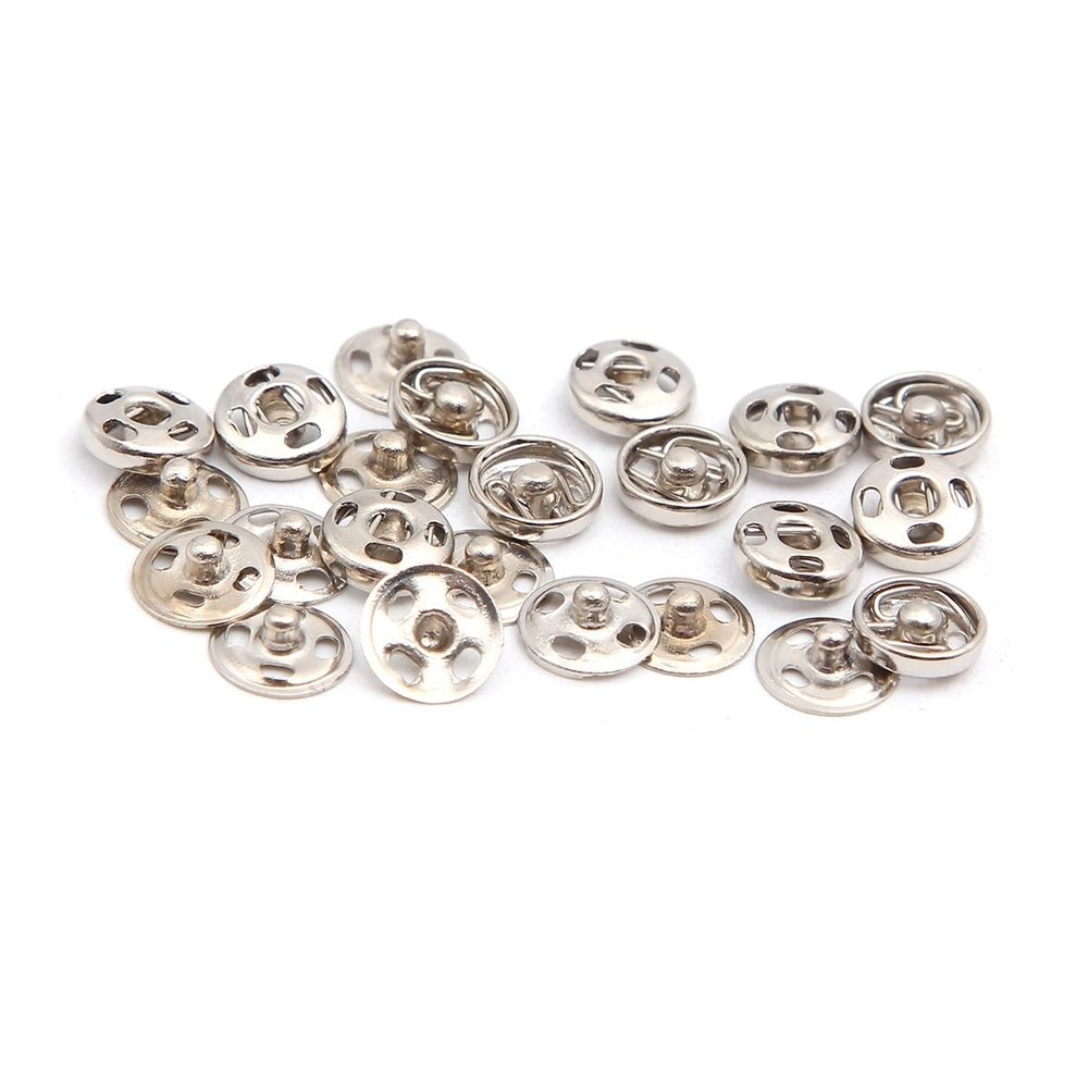 Кнопка пришивная металл ⌀5.0 мм, серебро/никель, 12 шт, Pony
