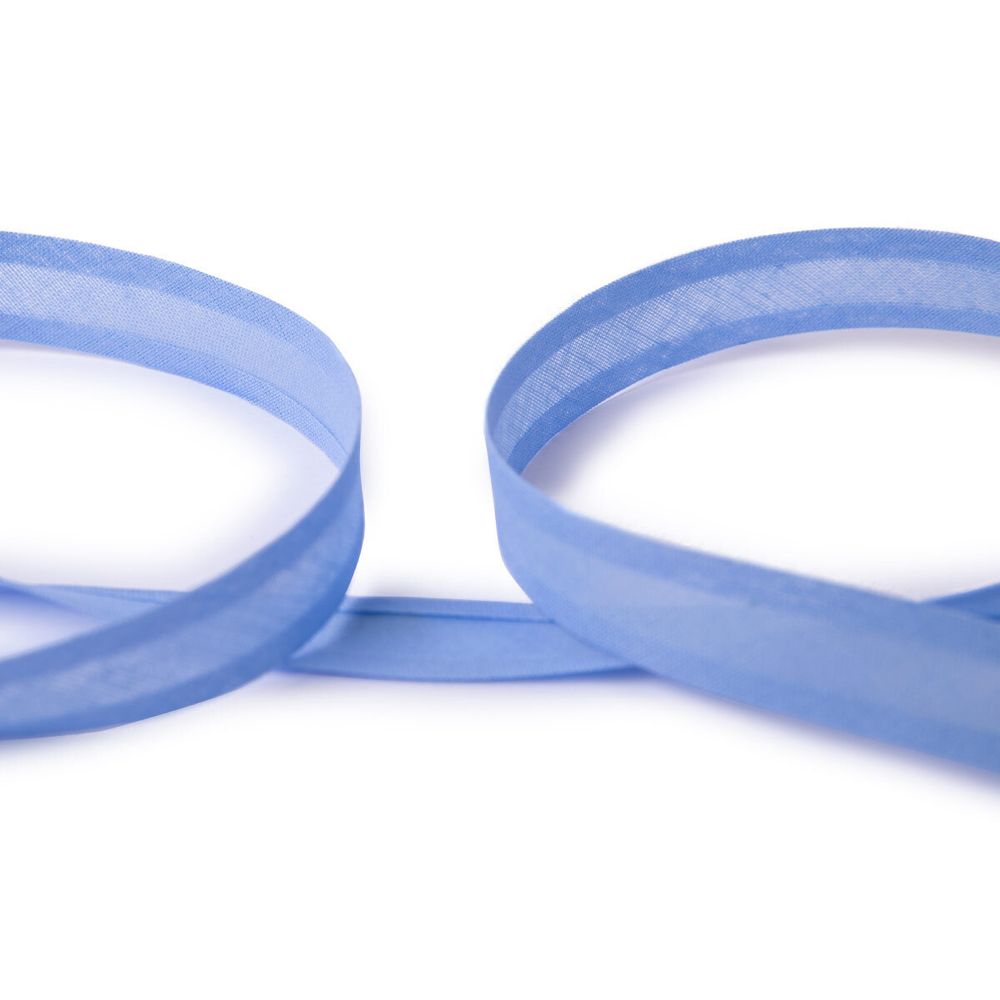 Косая бейка хлопковая 15 мм / 132±1 метра, 042 голубой, Blitz BKE-15C