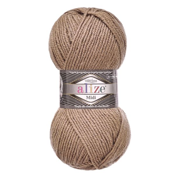 Пряжа Alize (Ализе) Superlana Midi / уп.5 мот. по 100 г, 170м, 991 песочный