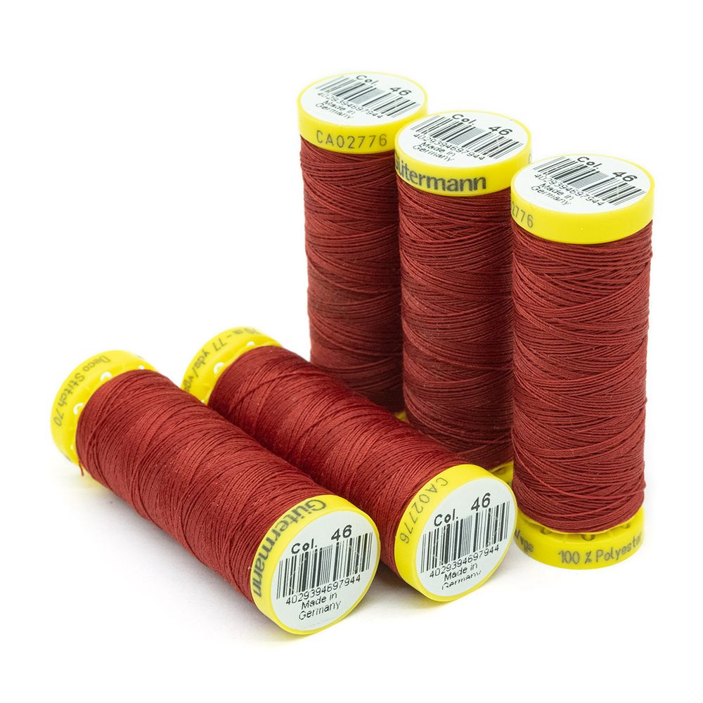 Нитки отделочные Gutermann Deco Stitch 70, 70м, 046 бургундский, 5 катушек