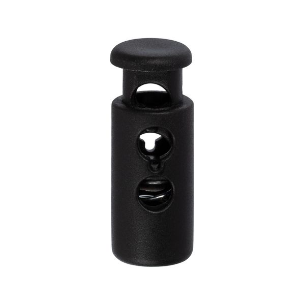 Фиксатор (зажим) для шнура пластик 2 отв., ⌀3.0 мм, 24 шт, №01 черный, Micron ST 1197