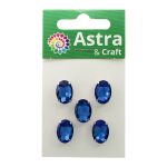 Хрустальные стразы в цапах овальной формы, сапфир 10х14 мм, 5 шт., ОЦ011НН1014