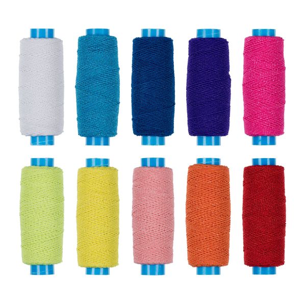 Нитки спандекс ⌀0.6 мм, набор 10 катушек по 25 метров, ассорти 1, Gamma ET-10