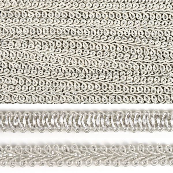 Тесьма в стиле шанель плетеная шир.12мм 0384-0016 цв.177 серый уп.18.28м