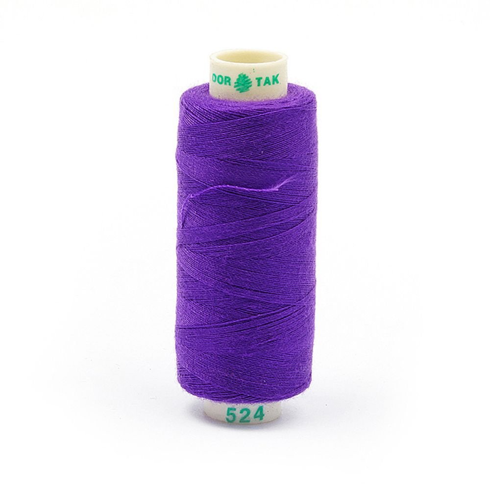 Нитки швейные бытовые Dor Tak 40/2, 366 м / 10 кат., 524 фиолетовый