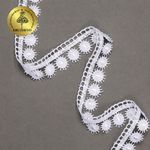 Кружево гипюр (плетёное) 20 мм, диз. 145, цв.01 белый, уп. 9 м, Kruzhevo