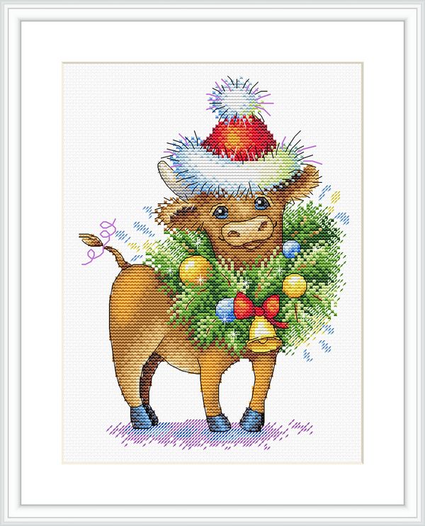 Набор для вышивания нитками МП Студия (Жар-птица), Бычок 23х17 см