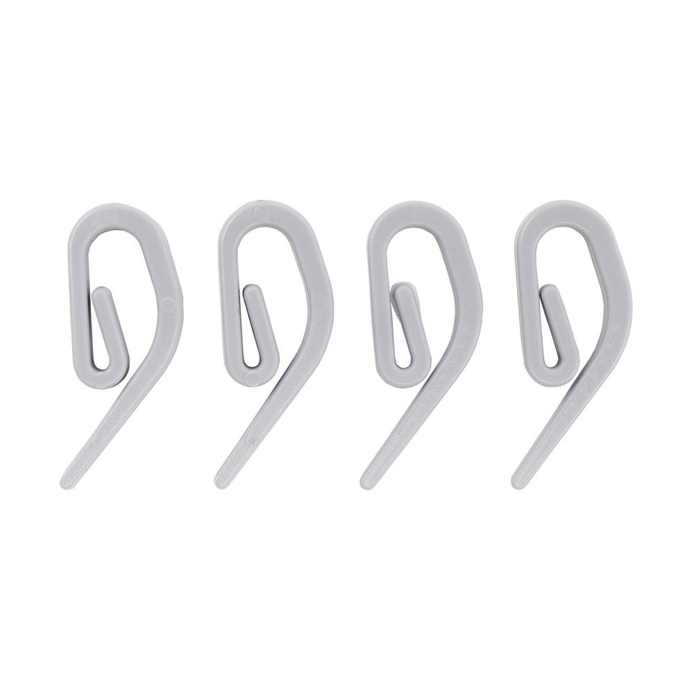 Крючки шторные для карниза 26.5 мм, улитка усиленные, пластик, серый, 100 шт/упак