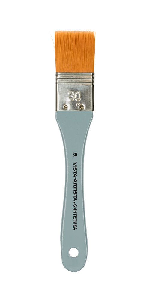 Кисть синтетика №30 флейц, 6 шт, короткая ручка, Vista-Artista 4023F-30