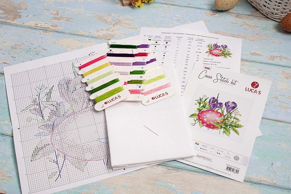 Набор для вышивания нитками Luca-S, Пасхальное Яйцо 17х14 см