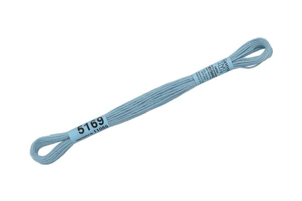 Мулине Gamma 100% хлопок, цв.5169 серо-голубой, 24 мотка по 8 метров