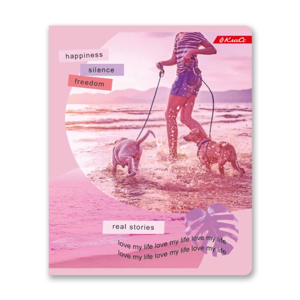 Тетрадь ученическая общая, софт тач, A5+ 96 л. на скобе, белизна 100%, 5 шт, клетка, 000341 Розовое настроение, Светоч 96ТСК5_12_3_1