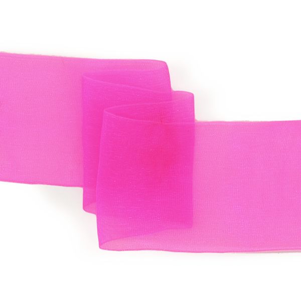 Лента капроновая (органза) 50.0 мм, 22.86 м, 14 т.розовый