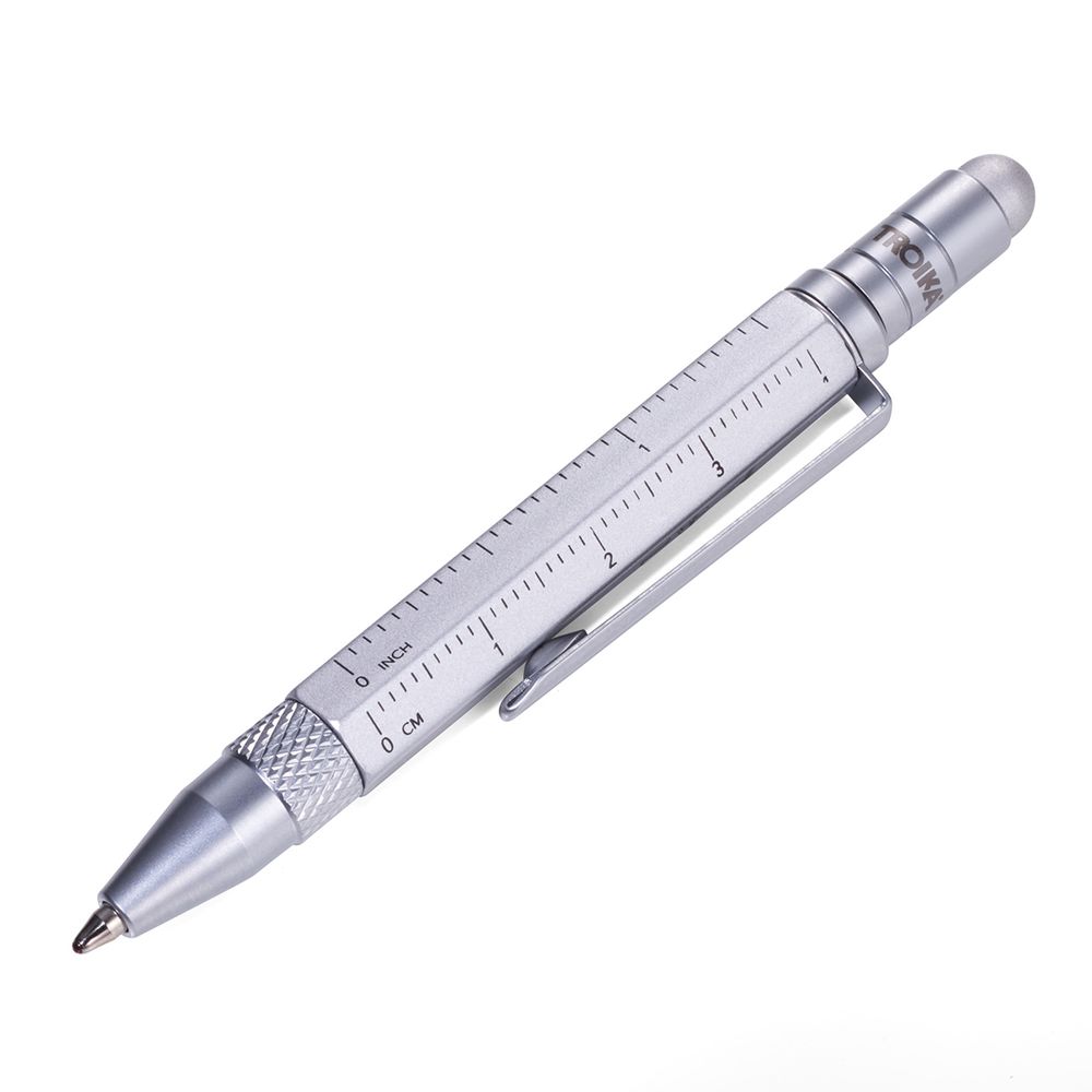 Ручка шариковая Troika многофункциональная Construction Liliput, металл, 8.2х0.8х1.1 см, серебро