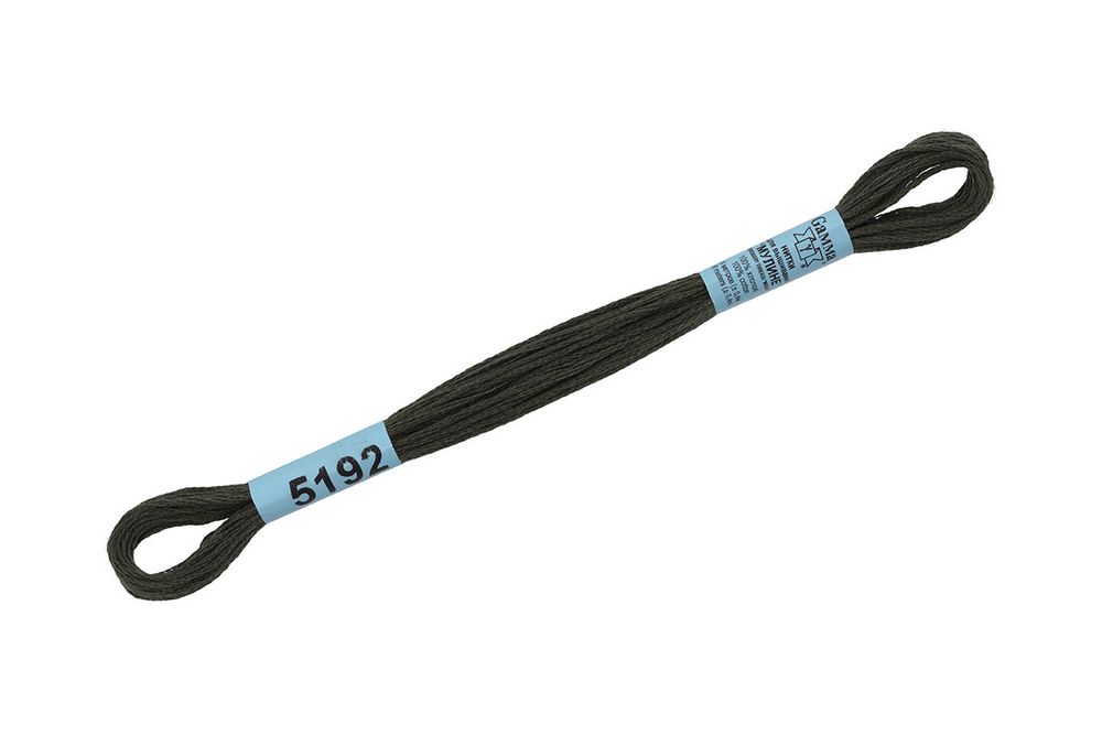 Мулине Gamma 100% хлопок, цв.5192 т.серо-зеленый, 24 мотка по 8 метров