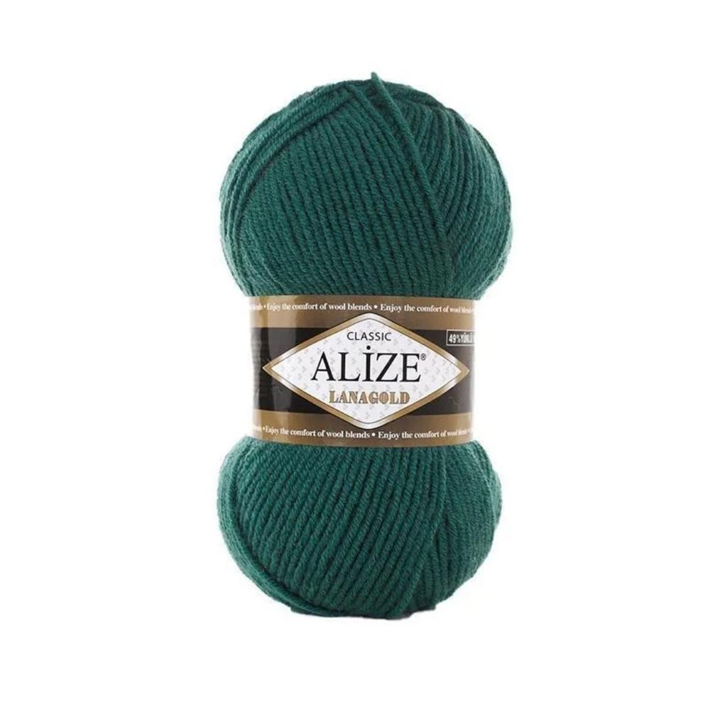 Пряжа Alize (Ализе) Lana Gold / уп.5 мот. по 100 г, 240м, 507 античный зеленый