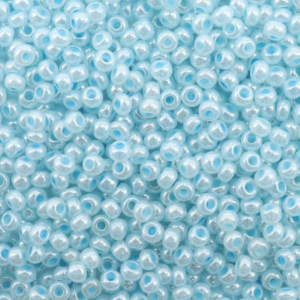 Бисер Preciosa полупрозрачный жемчужный с цв. центром, круг.отв., 100 г (5х20 г), (37132)331-19001/10/0