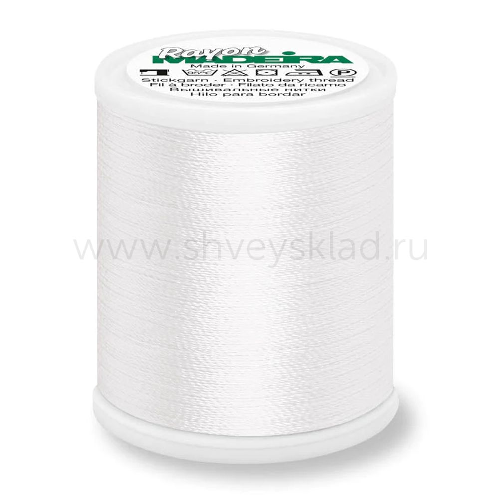 Нитки вышивальные Madeira Rayon №40, 200 м, цв. 1001, 9840, 5 катушек