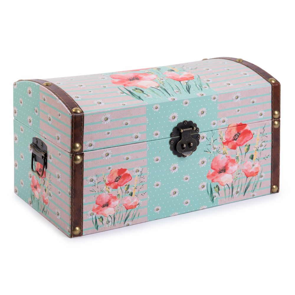 Шкатулка декоративная сундучок 39х21х21 см, 017 Красивые маки, Gamma DBK-04