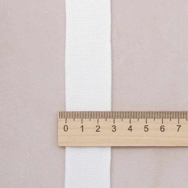 Тесьма отделочная трикотажная 30 мм / 70 метров, белый, 3AR3594