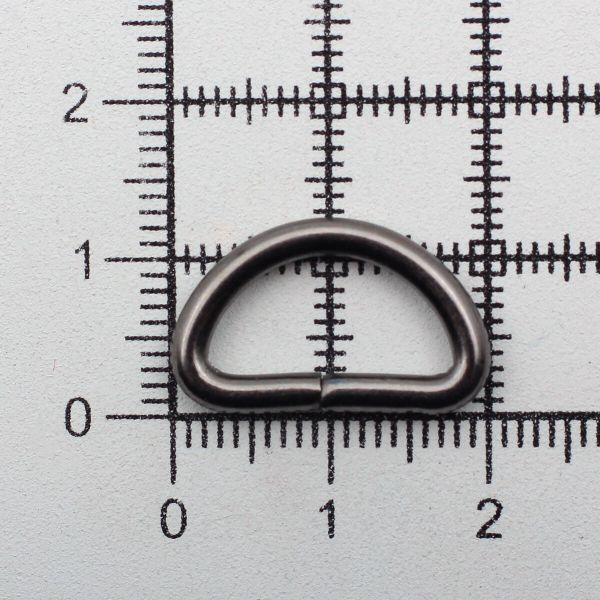 Полукольцо сварное металл 15.0 мм (in), (внешн. 20х12 мм, ⌀2.5 мм), 100 шт, чер.никель ГР, 6063