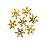 Пайетки фигурные снежинки 13 мм, Астра 10г, A20 золото голограмма, уп.10 шт