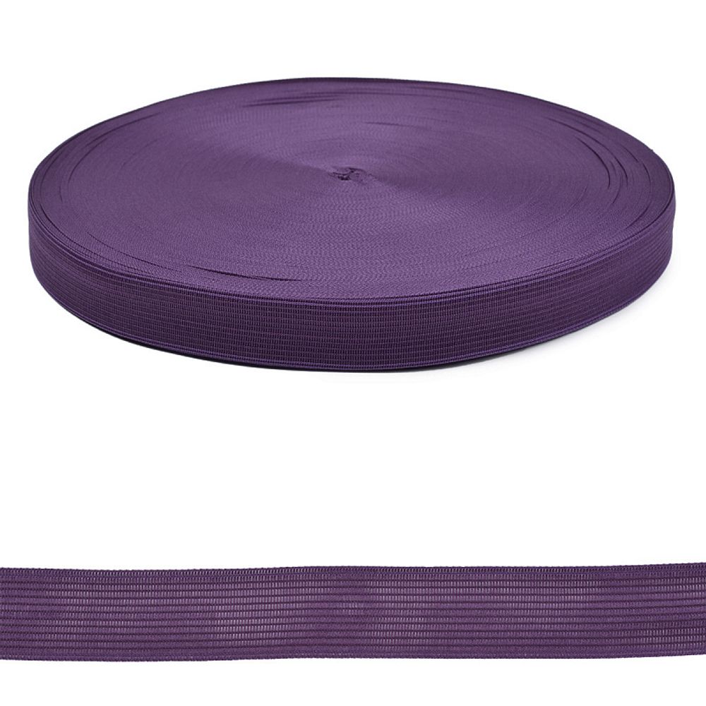 Тесьма окантовочная 22 мм, вязаная, 001-22 цв.091 фиолетовый, 100м