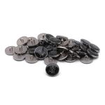 Пуговицы на ножке Герб 24L (15мм), металл (Black/S (черный/серебро)), ME-657, 36 шт