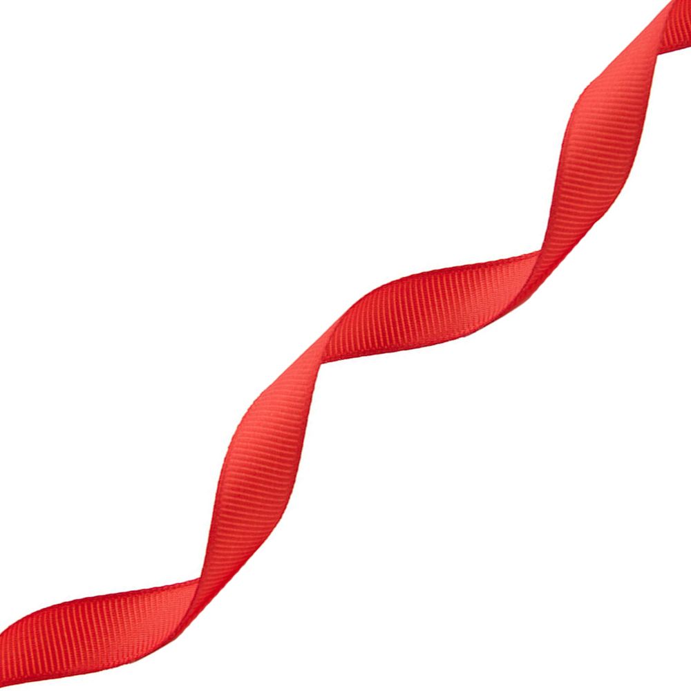 Лента репсовая (в рубчик) 12.0 мм, 026 красный, уп.18,28 м