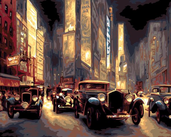 Картина по номерам Фрея PNB/PLDD-247, Ночной Чикаго, (со светодиодами) 50х40 см