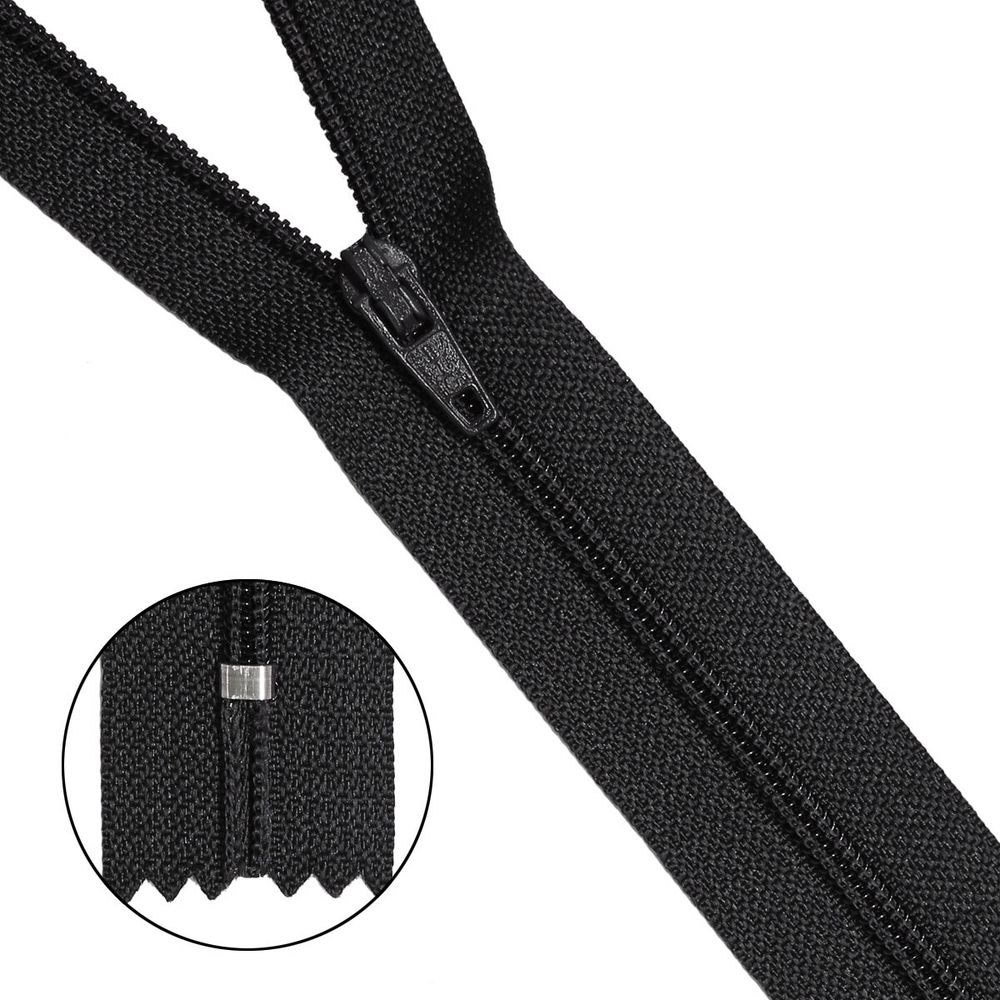 Молния спираль (витая) Т3 (3 мм) 1 зам., н/раз., 20 см, графитовый, нейлон, 10 шт