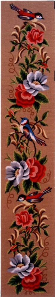 Рисунок для вышивания Soulos (канва жесткая), &quot;Анемоны и птички&quot;, 25х100 см