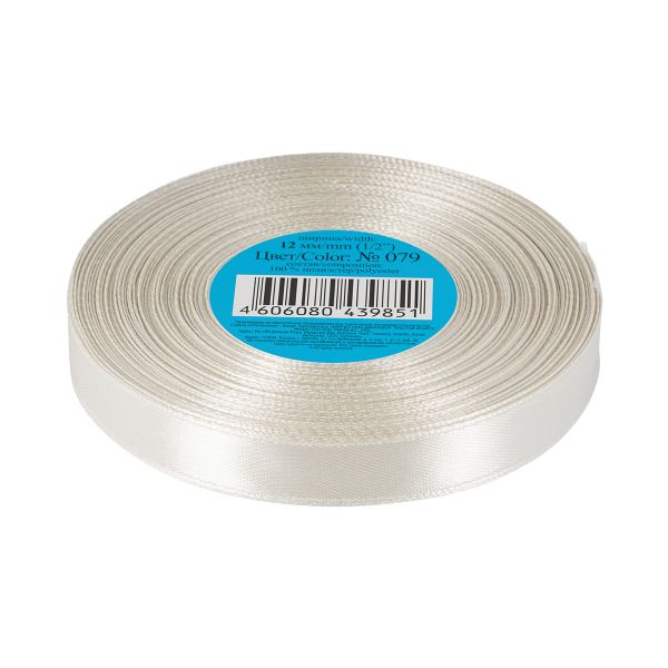 Лента атласная 1-сторонняя 12.0 мм / 33±2 метра, 079 бл.серый, Gamma